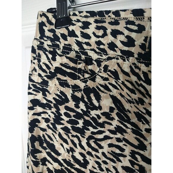 Lei Leopard Print Pullon Elastic Waist Drawstring Close Jeggings. Size M - Picture 7 of 13